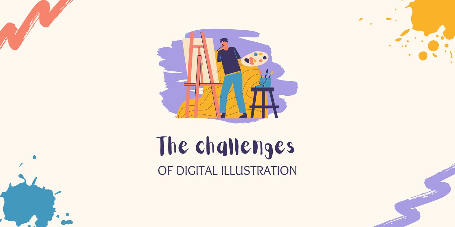 Illustrator combining hand-drawn pencil sketches with digital coloring on a computer