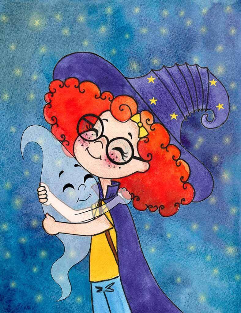 Professional children's book artwork in modern illustration style