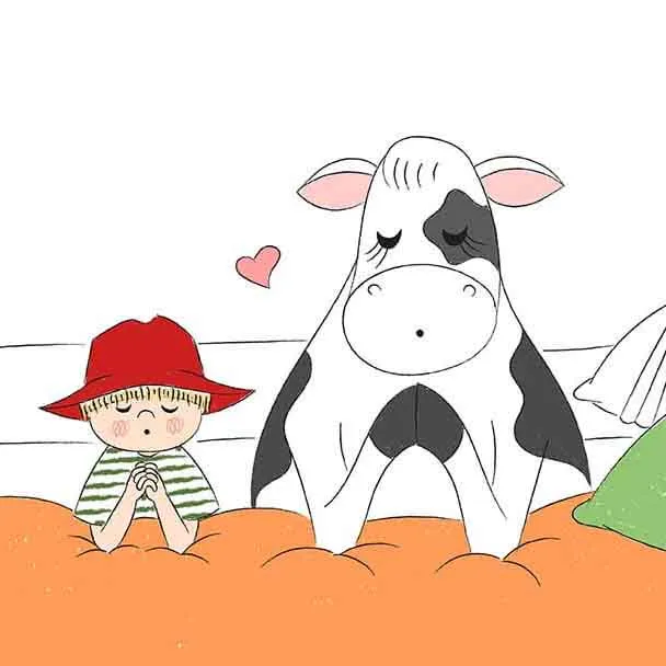 The Boy Who Loved Cows — children's book illustration by Fairy Tale Publishing